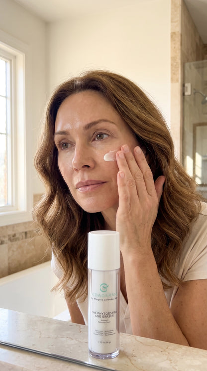 woman applying the phytoestro age eraser